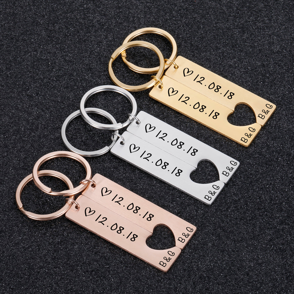 Customized Couples Keychain Boyfriend Girlfriend Keyring Husband Anniversary Valentine Day Gift Customized Couples Keychain Boyfriend Girlfriend Keyring Husband Anniversary Valentine Day Gift